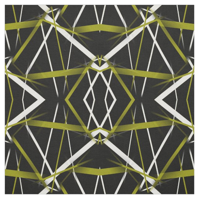 Tissu Lignes de vert de Criss et blanches olives (Échantillon)