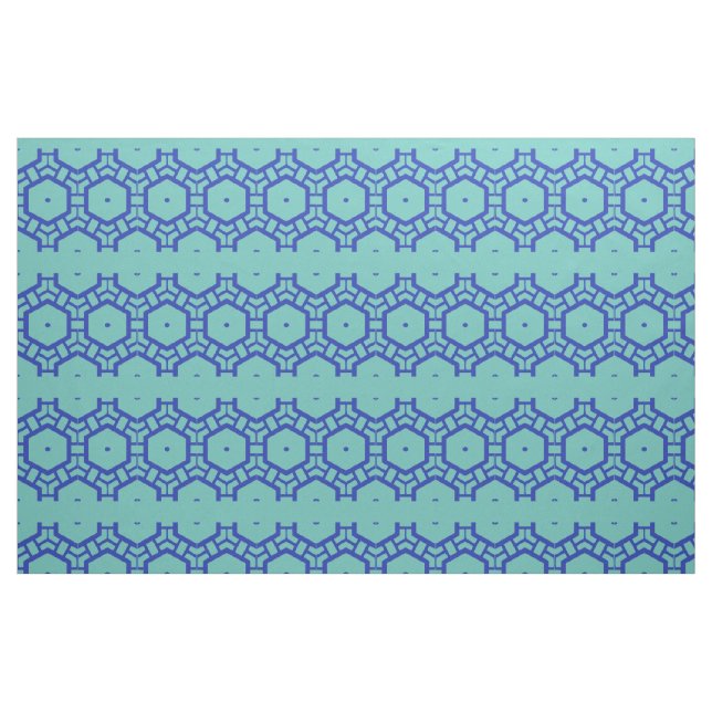 Tissu - Lignes d'hexagones en bleu (Fat Quarter)