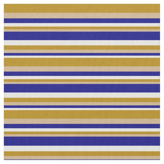 Tissu Lignes d'or blanches, bleues, bronzées et foncées (Fermer)