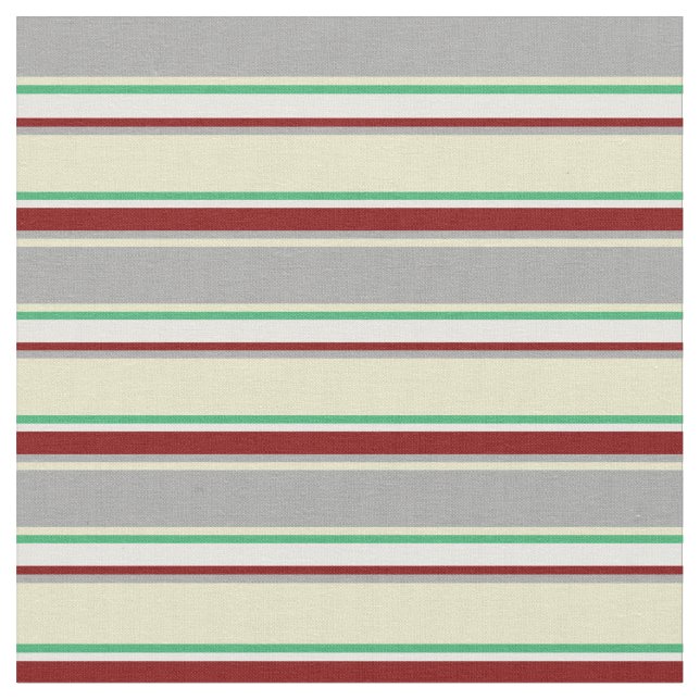 Tissu Lignes d'or gris, vert, blanc et marron (Fermer)