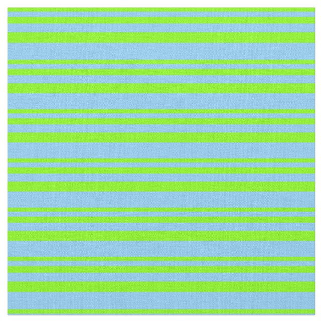Tissu Lignes en bleu ciel et chartreuse (Fermer)