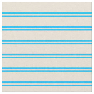 Tissu Lignes en bleu ciel profond et en couleur bisque