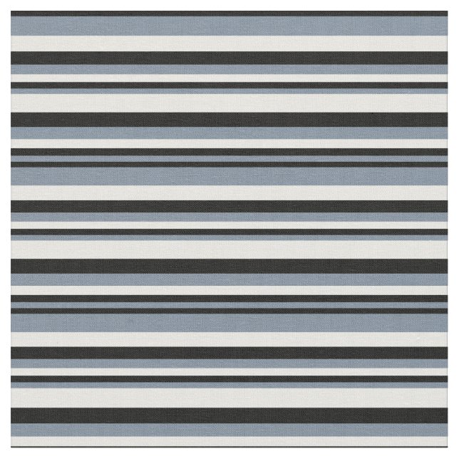 Tissu Lignes en gris ardoise, noir et blanc (Fermer)
