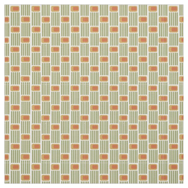 Tissu Lignes et boîtes vertes  (Échantillon)