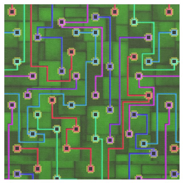 Tissu Lignes et noeuds - Circuits (Fermer)