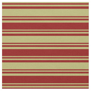 Tissu Lignes foncées kaki et rouge foncé