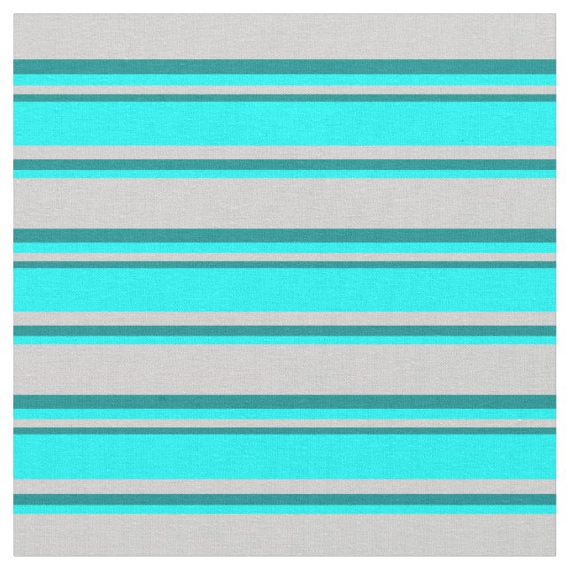 Tissu Lignes gris clair, cyan et cyan foncé (Fermer)