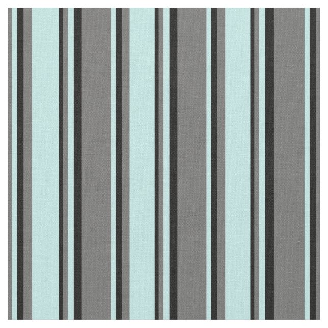 Tissu Lignes gris, turquoise et noire (Fermer)