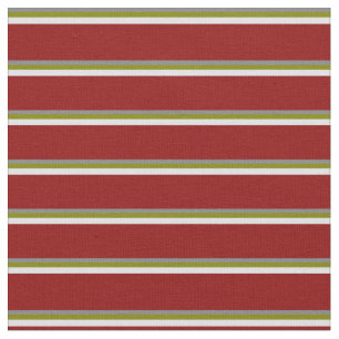 Tissu Lignes gris, vert, lavande et rouge foncé
