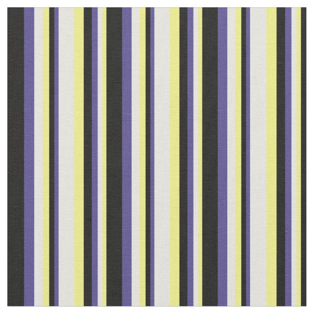 Tissu Lignes jaune, beige, ardoise foncée Bleu & Noir (Fermer)