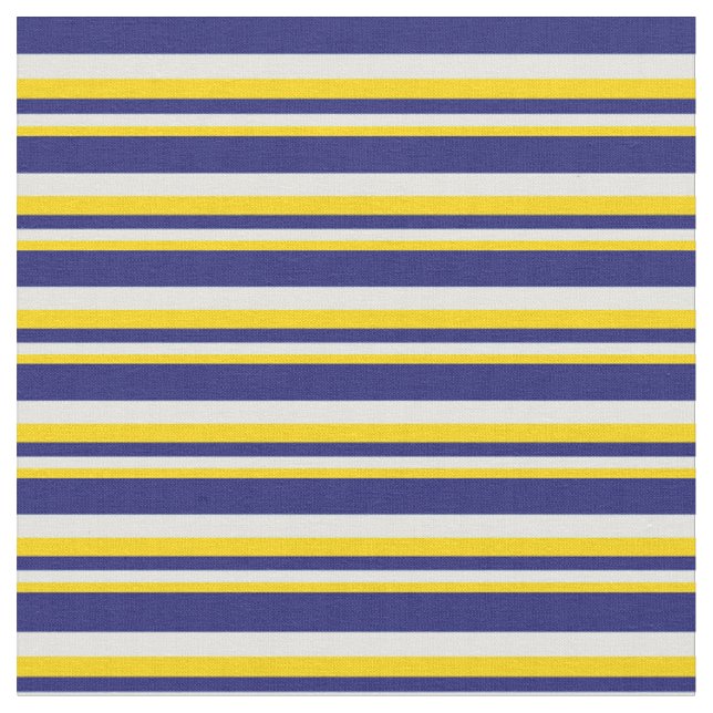 Tissu Lignes jaune, bleu clair et bleu nuit (Fermer)
