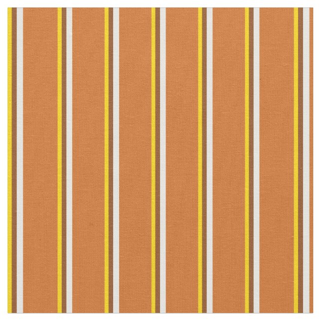 Tissu Lignes jaune, Brown, blanc et couleur chocolat (Fermer)