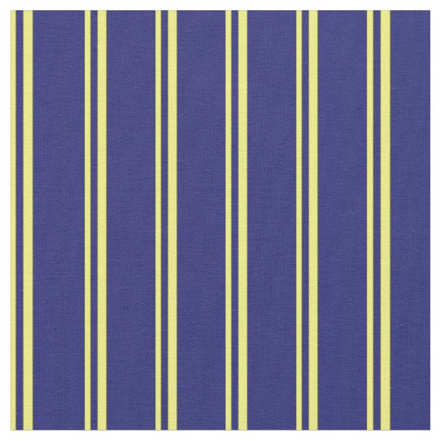 Tissu Lignes jaune et bleu nuit (Fermer)