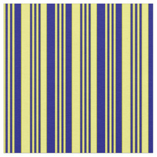 Tissu Lignes jaunes et bleues