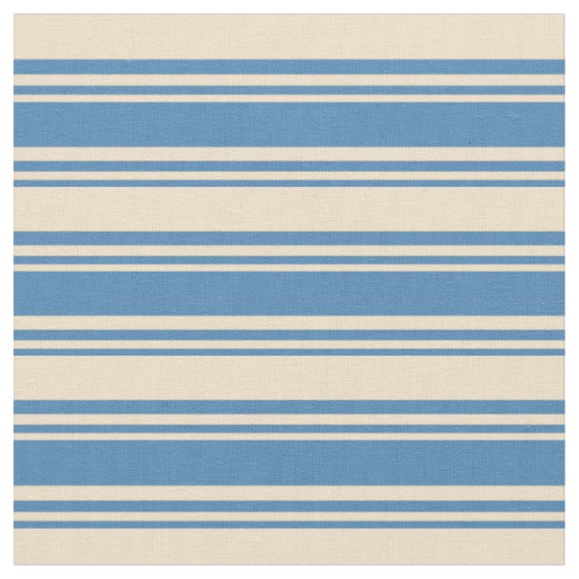 Tissu Lignes/Motif de bandes bleues et bronzées (Fermer)