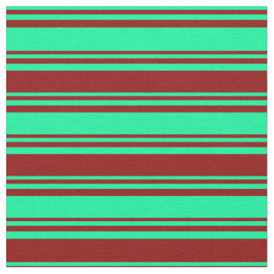 Tissu Lignes/Motif de bandes de couleur verte et rouge f