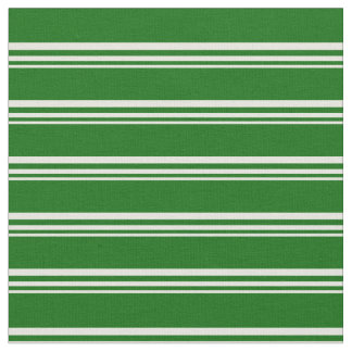 Tissu Lignes/Motif de rayures beige et vert foncé