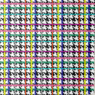 Tissu Lignes Multicolores Sur La Conception De Houndstoo