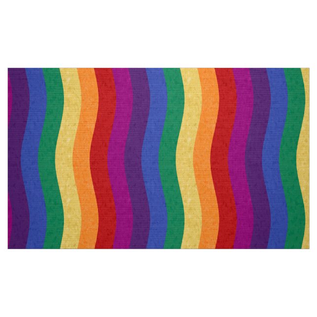 Tissu Lignes ondulées de couleur arc-en-ciel (Fat Quarter)