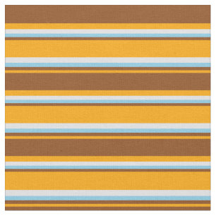 Tissu Lignes orange, Brown, bleu ciel et lavande