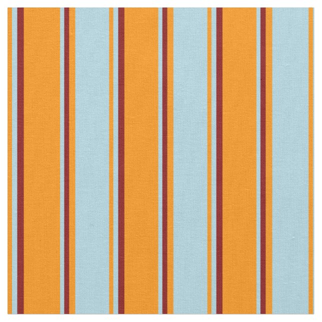 Tissu Lignes orange foncé, bleu clair et marron (Fermer)