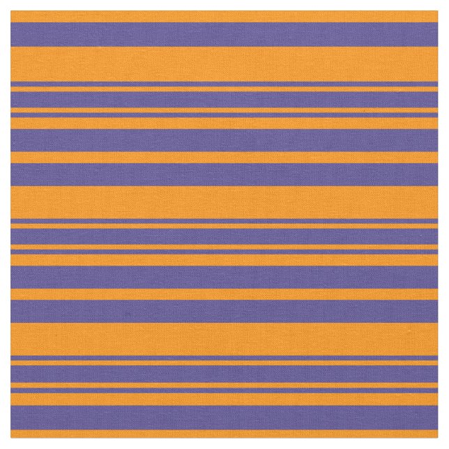 Tissu Lignes orange foncé et bleu ardoise foncée (Fermer)