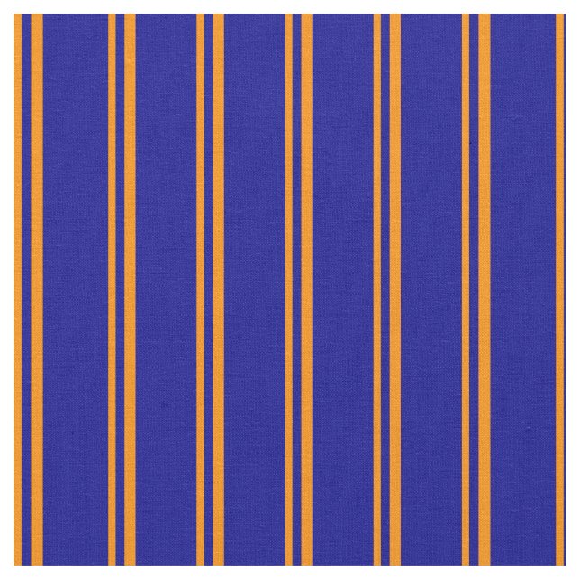 Tissu Lignes orange foncé et bleu foncé (Fermer)