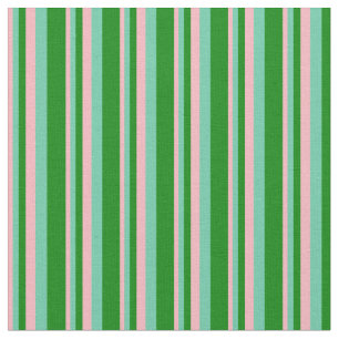 Tissu Lignes Pink, Aquamarine et Vert