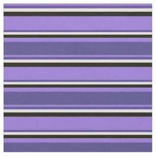 Tissu Lignes pourpres, bleu ardoise foncée, beige et noi