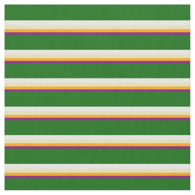 Tissu Lignes pourpres, orange, bronzées, blanches et ver (Fermer)