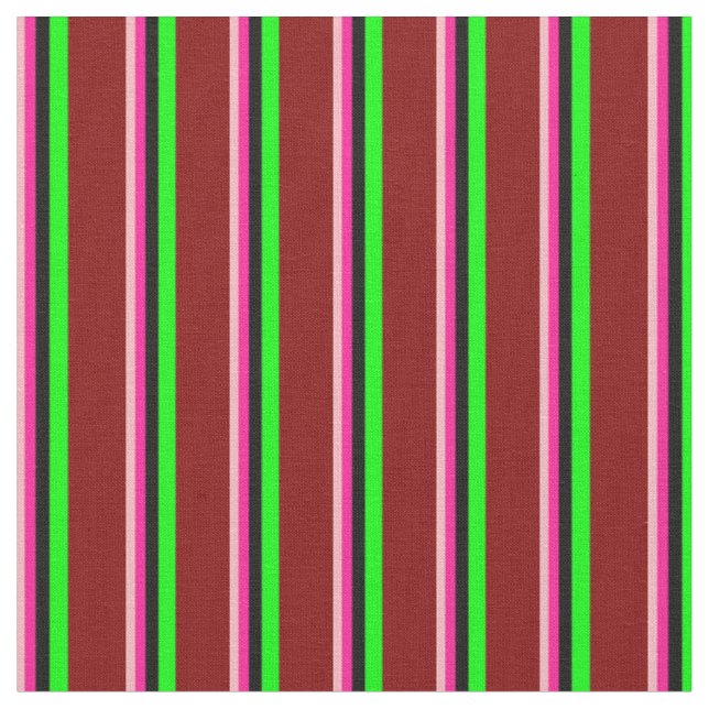 Tissu Lignes rose clair, rose profonde, noir, citron ver (Fermer)