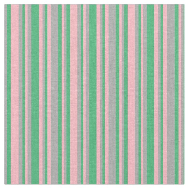 Tissu Lignes rose clair, vert mer et gris foncé (Fermer)