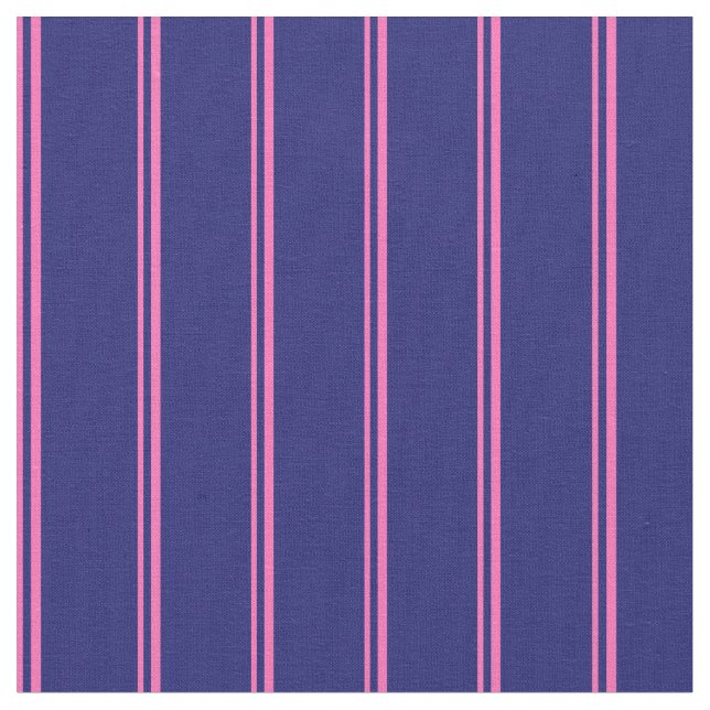 Tissu Lignes roses chaudes et bleu nuit (Fermer)