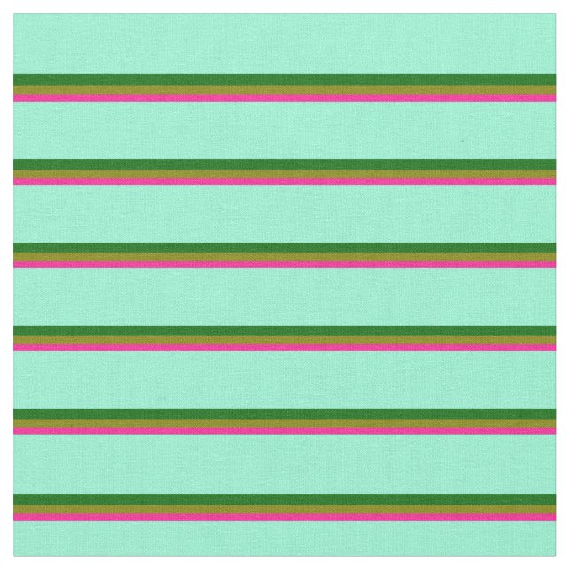 Tissu Lignes roses profondes, vertes, vertes foncées et  (Fermer)