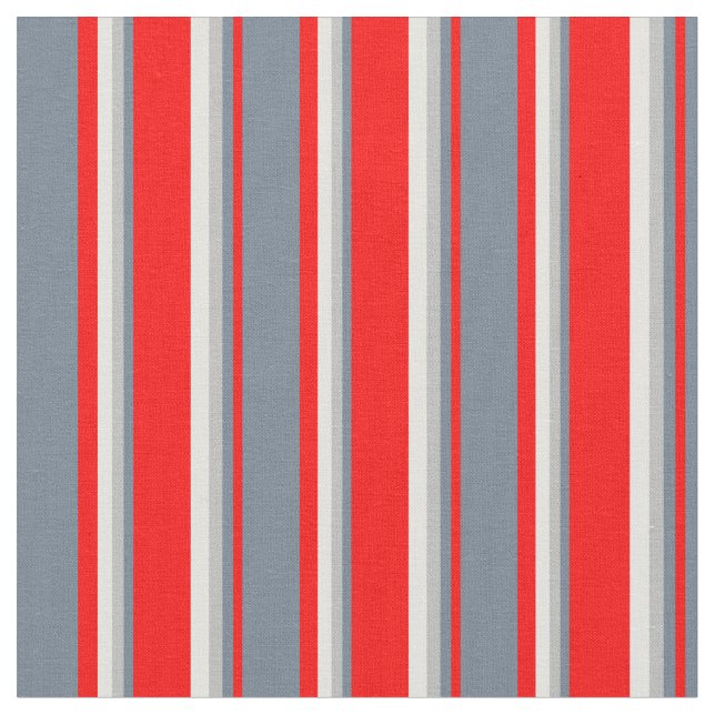 Tissu Lignes rouge, gris ardoise, gris et cyan clair (Fermer)