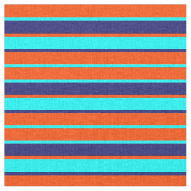 Tissu Lignes rouges, aqua et bleues de minuit (Fermer)