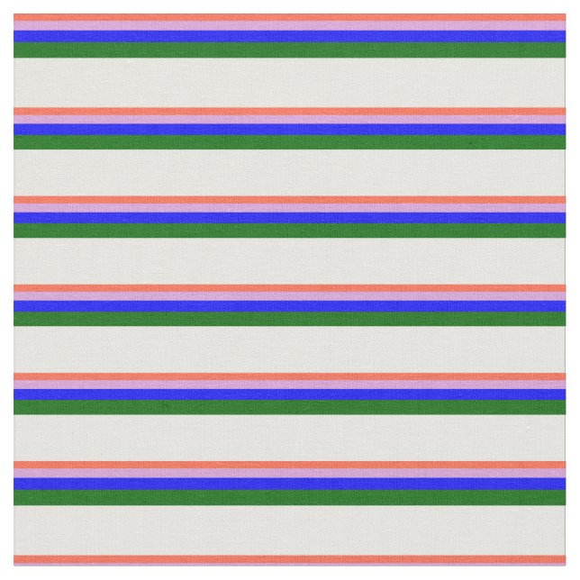Tissu Lignes rouges, prunes, bleues, vertes foncées et b (Fermer)