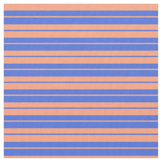 Tissu Lignes Royal Blue et Light Saumon (Fermer)