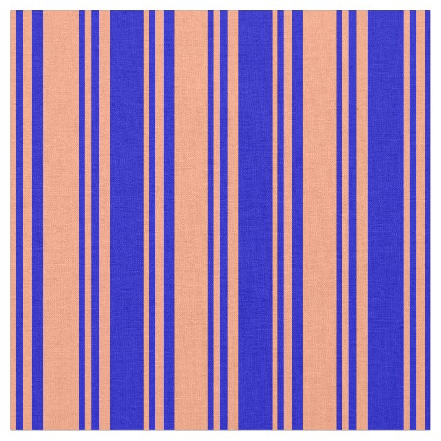 Tissu Lignes Saumon clair et bleu (Fermer)