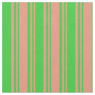 Tissu Lignes Saumon foncé et vert citron