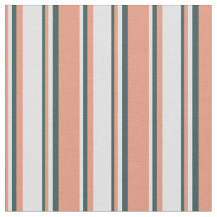 Tissu Lignes Saumon foncé, Lavande et gris ardoise foncé