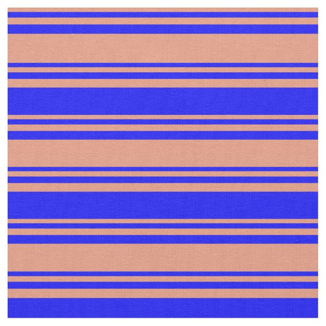 Tissu Lignes Saumon foncées et de couleur bleue (Fermer)