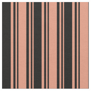 Tissu Lignes Saumon foncées et de couleur noire