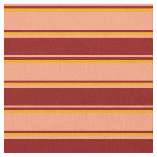 Tissu Lignes Saumons claires, rouge foncé et orange