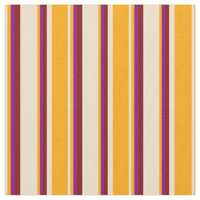 Tissu Lignes Tan, Orange, Purple et Maroon (Fermer)