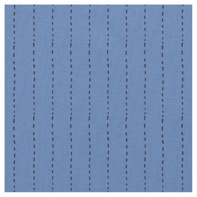Tissu Lignes Tiretées sur Fond Bleu (Fermer)