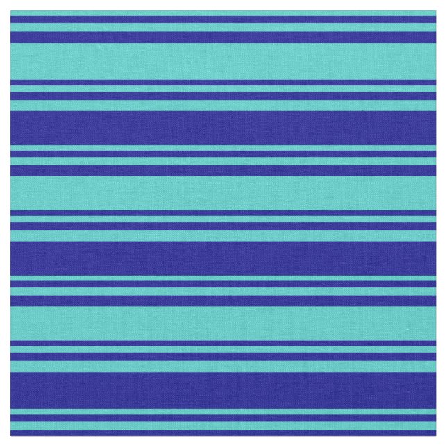 Tissu Lignes turquoise et bleu foncé (Fermer)