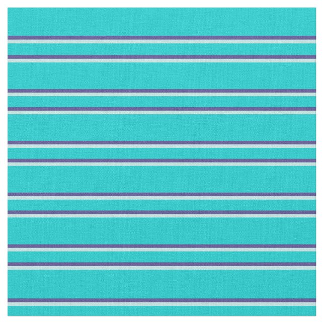 Tissu Lignes Turquoise foncé, Bleu Ardoise foncée et Tur (Fermer)