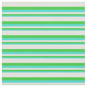 Tissu Lignes Turquoise, Vert citron vert et Cyan clair