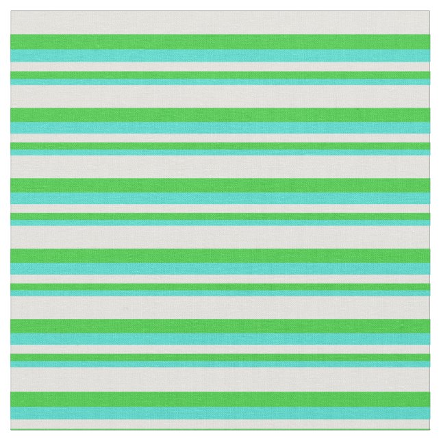 Tissu Lignes Turquoise, Vert citron vert et Cyan clair (Fermer)